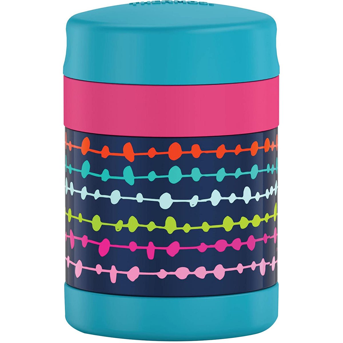 Thermos 10 oz. Kid's Funtainer Stainless Steel Food Jar w/ Spoon - Lines & Dots - Forza Sports