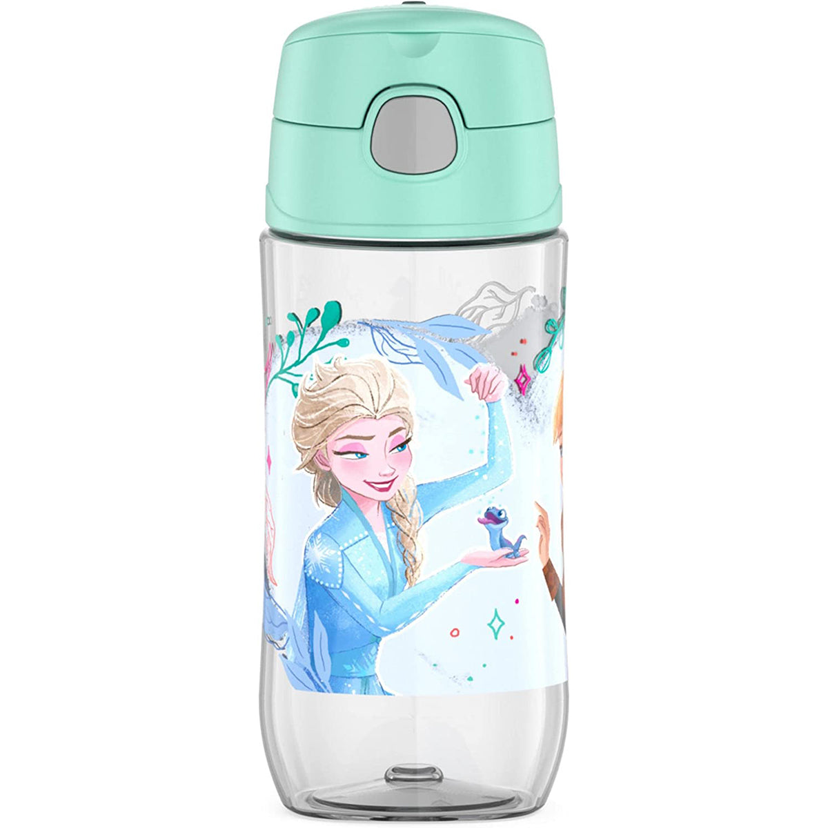 Water bottle with Disney Frozen design on a white background