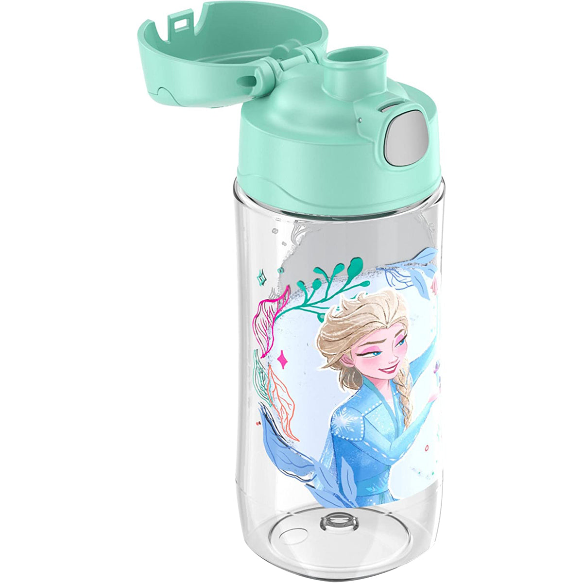 Children's water bottle with Elsa from Frozen on a white background
