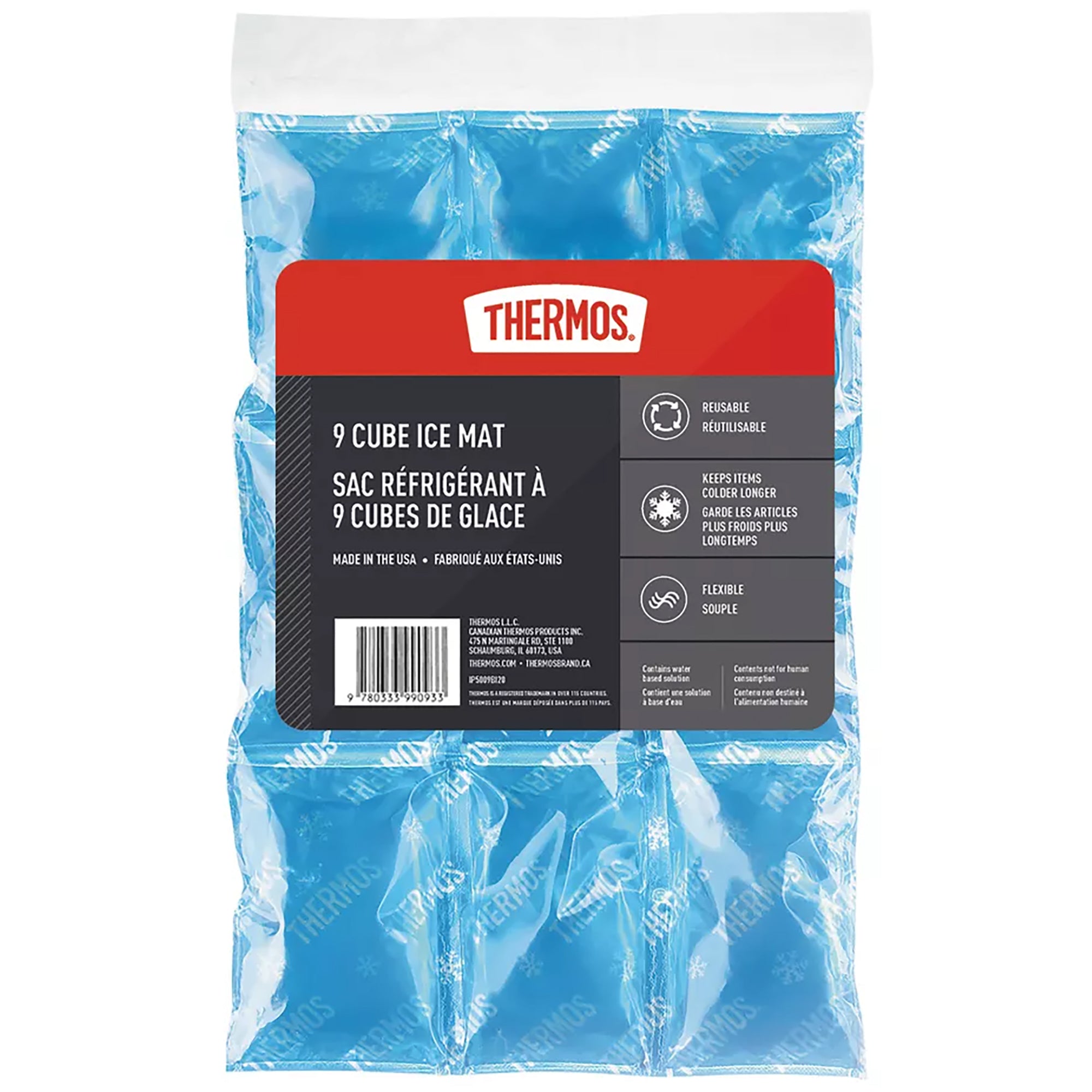 Thermos 9 cube ice mat packaging on a white background