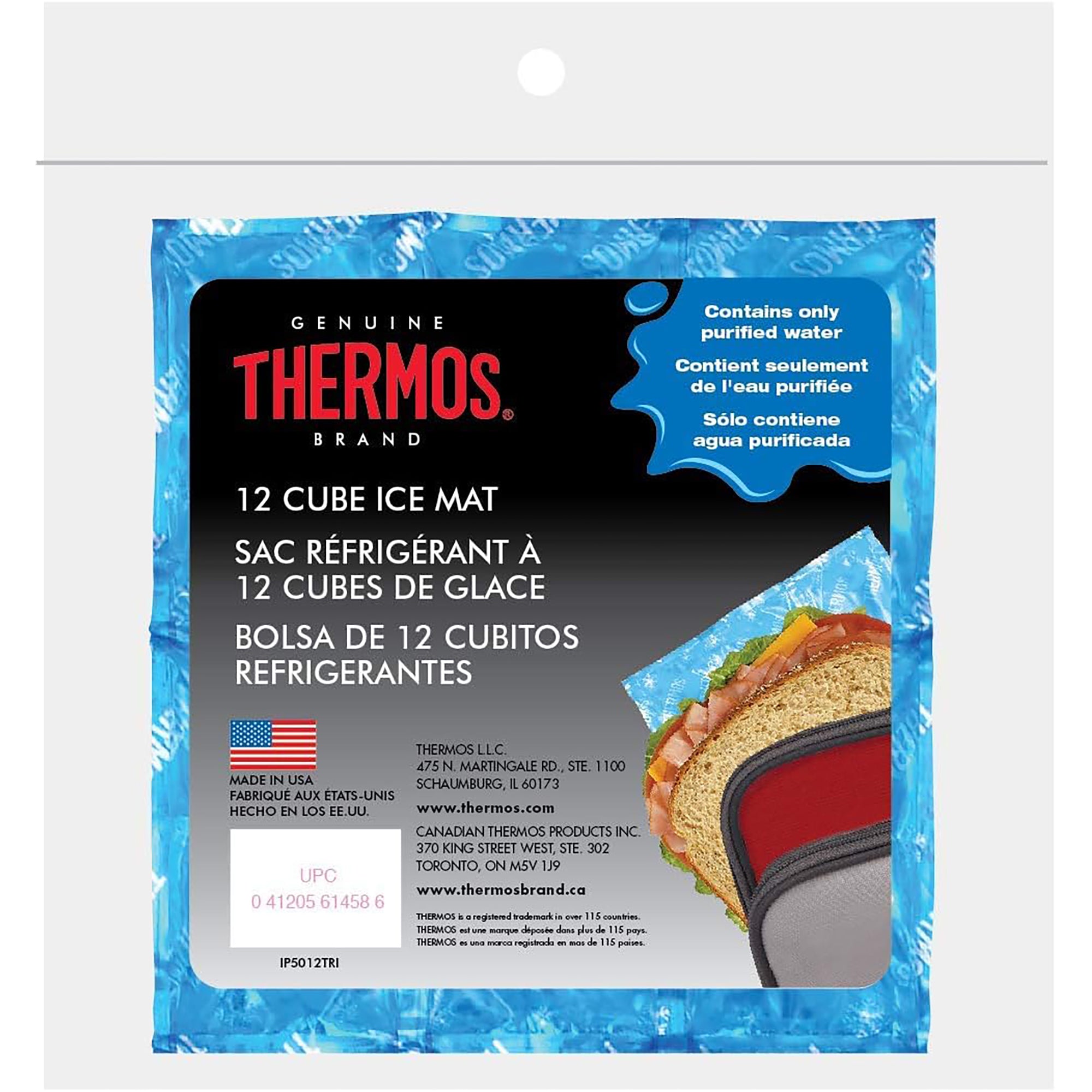 Thermos brand 12 cube ice mat packaging on a white background