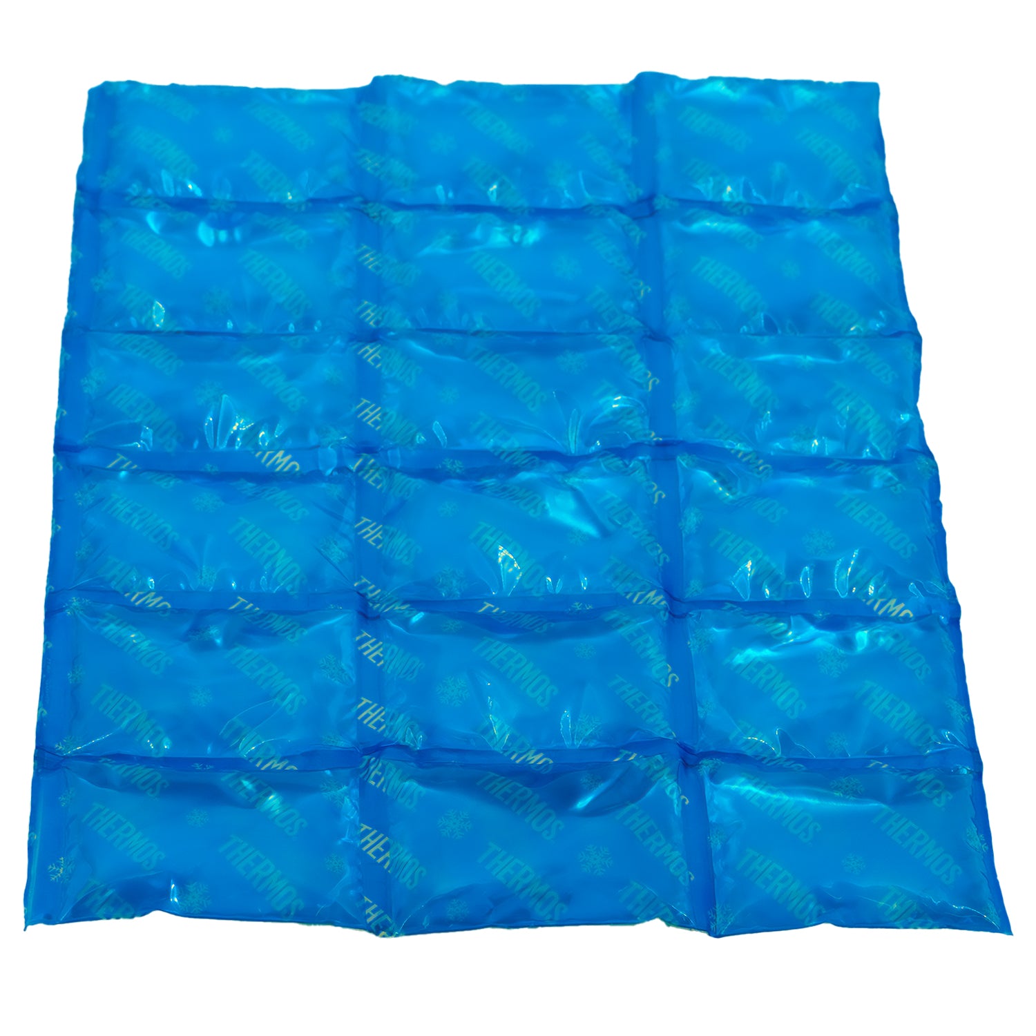 Blue inflatable mattress on a white background