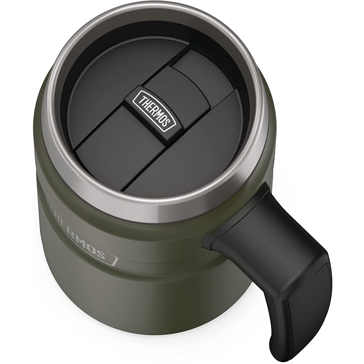 thermos stainless steel coffee mug upper side - Army Green color