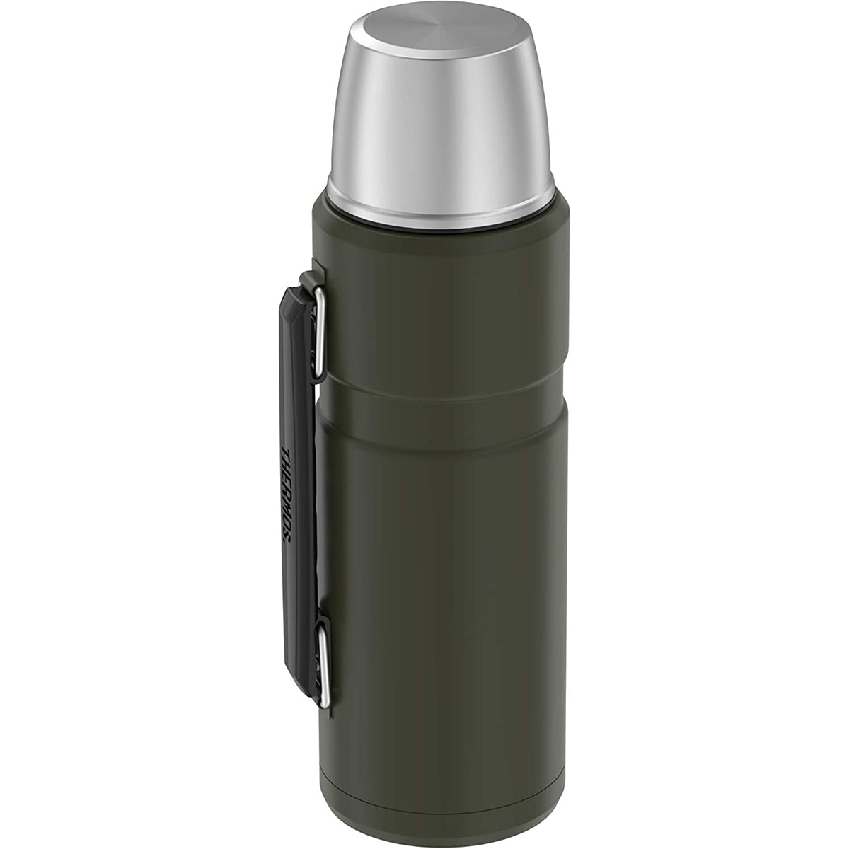 Stainless vacuum insulated beverage bottle by Tharmos in Matte Green