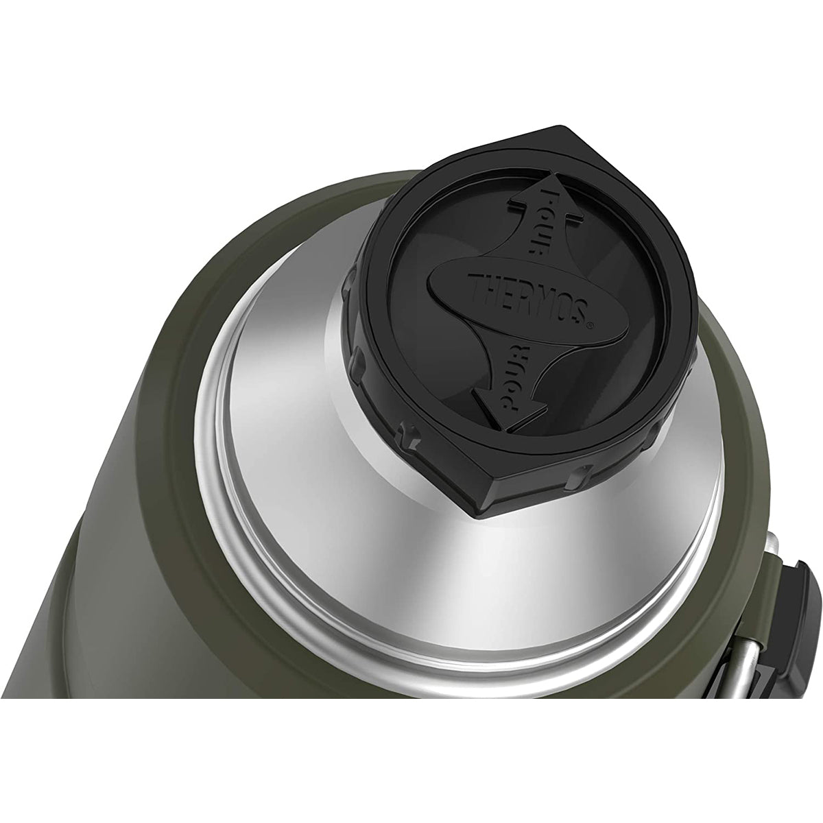 close up thermos water bottle - vacuum insulated