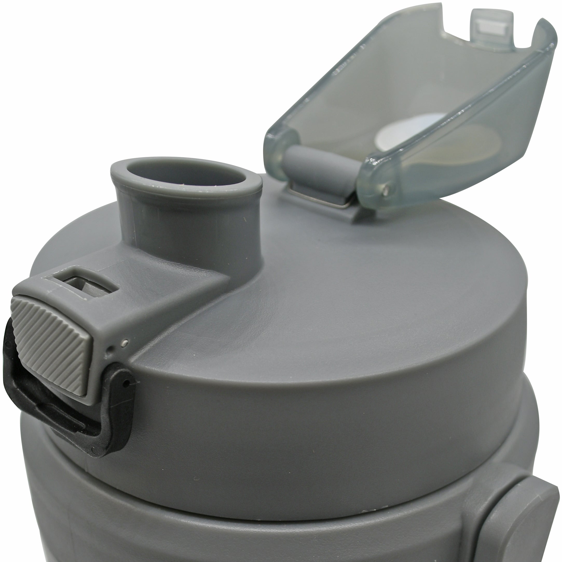 Charcolwater bottle with a lid on a white background