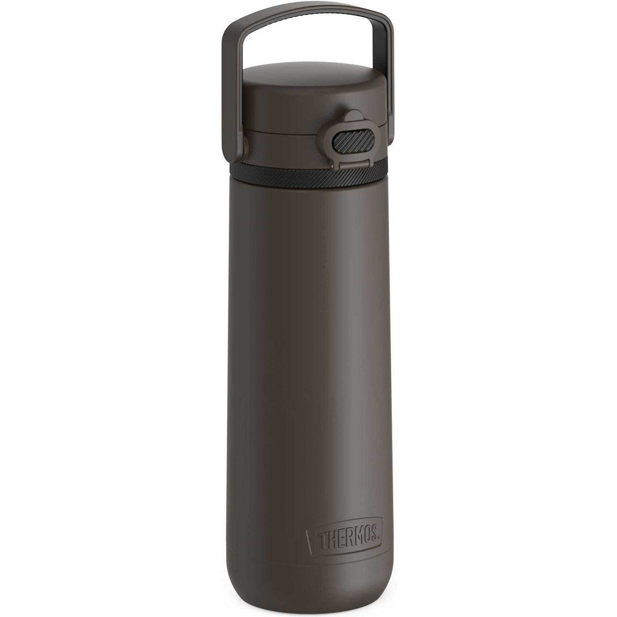 Espresso Black thermos bottle with handle on a white background