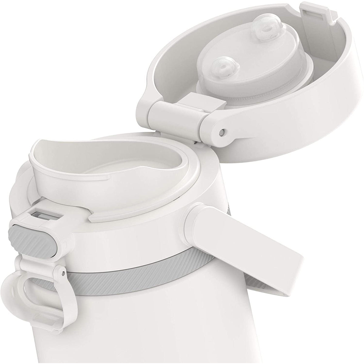 Sleet White dog muzzle with adjustable straps on a white background