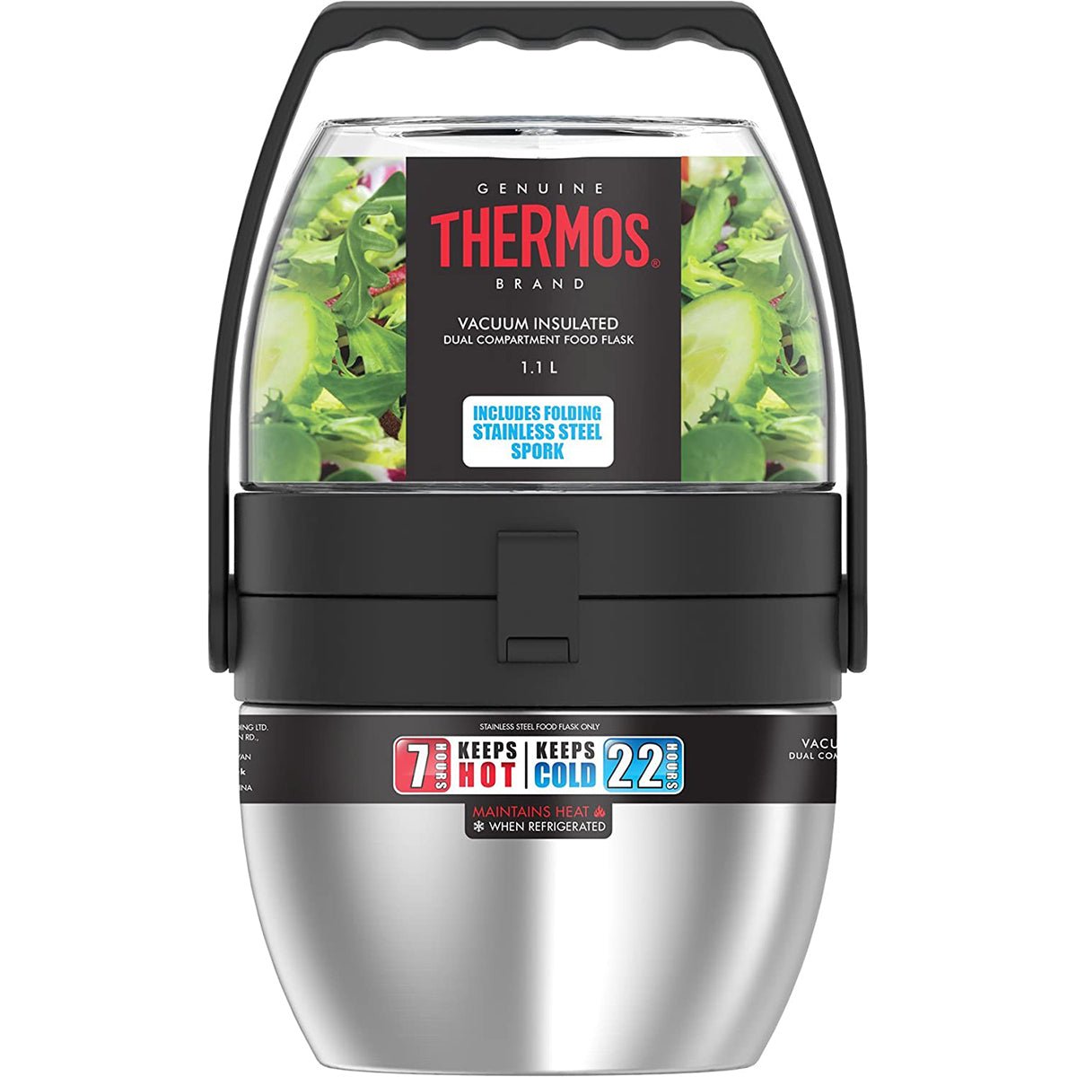 Thermos 36 oz. Dual Compartment Food Jar - Stainless Steel - Forza Sports