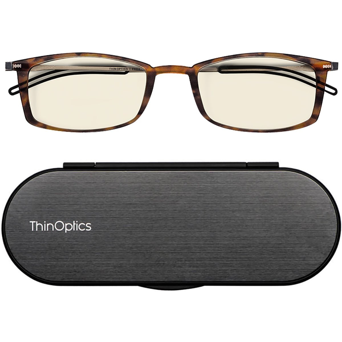 ThinOptics Brooklyn Blue Light Blocker Computer Reading Glasses with Milano Case - Forza Sports