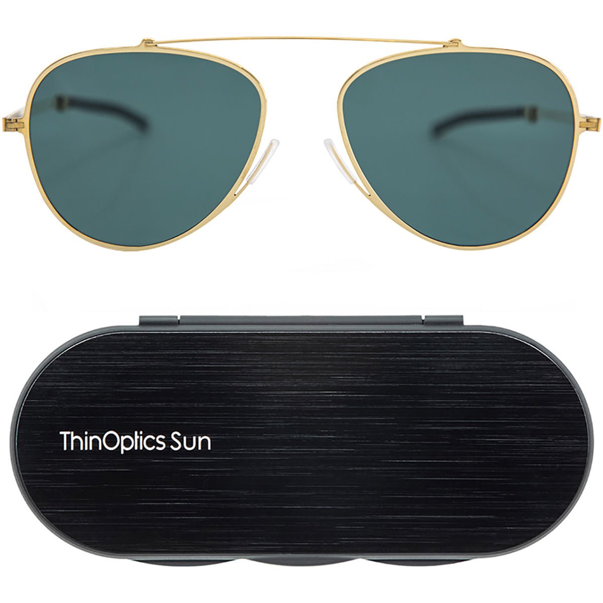 ThinOptics Mountain View Aviator Sunglasses with Aluminum Case - Forza Sports