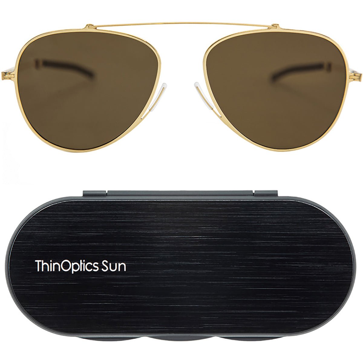 ThinOptics Mountain View Aviator Sunglasses with Aluminum Case - Forza Sports