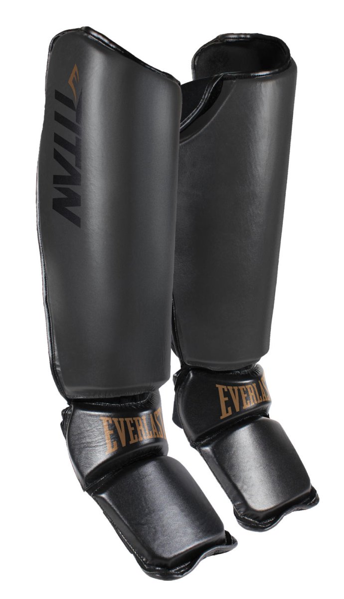 Everlast Titan Pro MMA Protective Shin Instep Guards - Black - Forza Sports