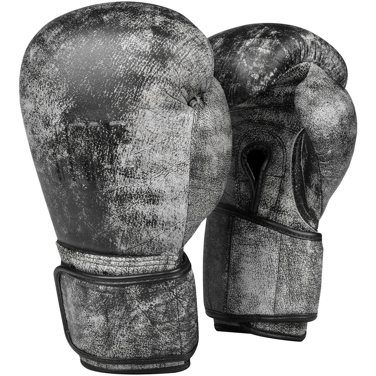 Title Boxing Distressed Glory Leather Hook and Loop Training Gloves - Black - Forza Sports