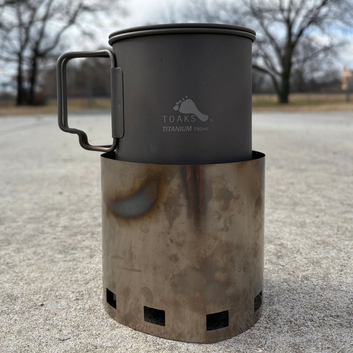 TOAKS Titanium 750ml Pot, Siphon Alcohol Stove, Windscreen Pot Stand Combo - Forza Sports