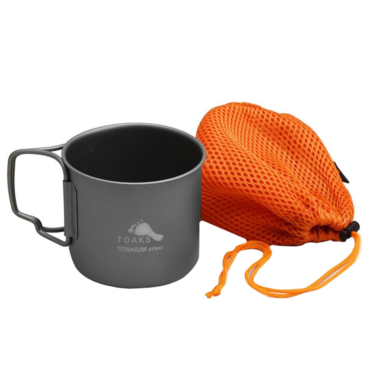 TOAKS 375ml Titanium Camping Cup with Foldable Handles - Forza Sports