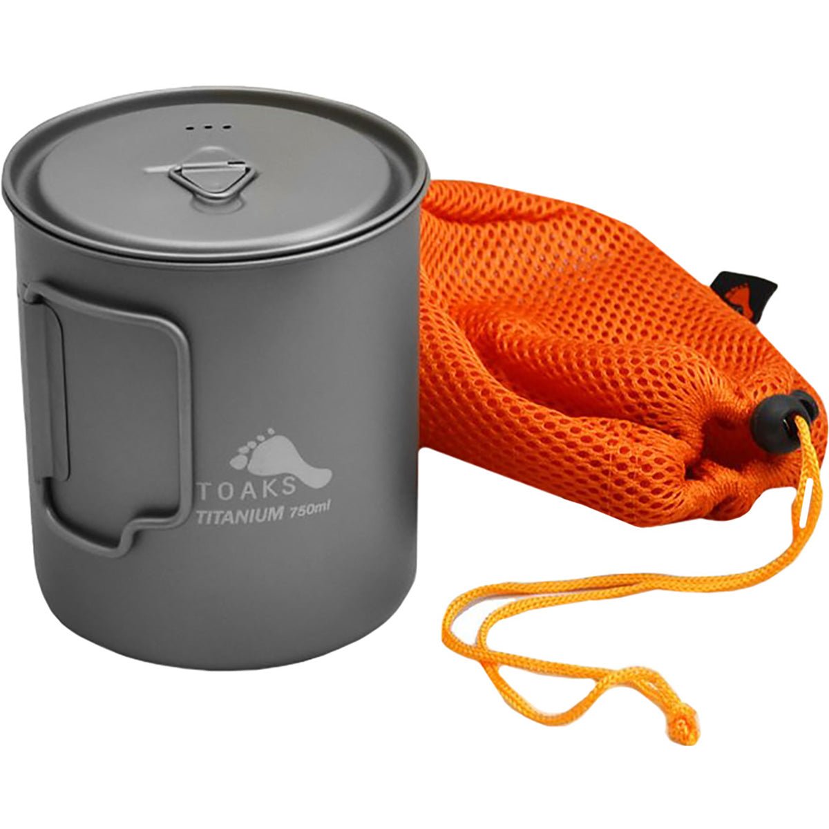 TOAKS Ultralight Titanium Camping Cook Pot with Foldable Handles and Lid - Forza Sports