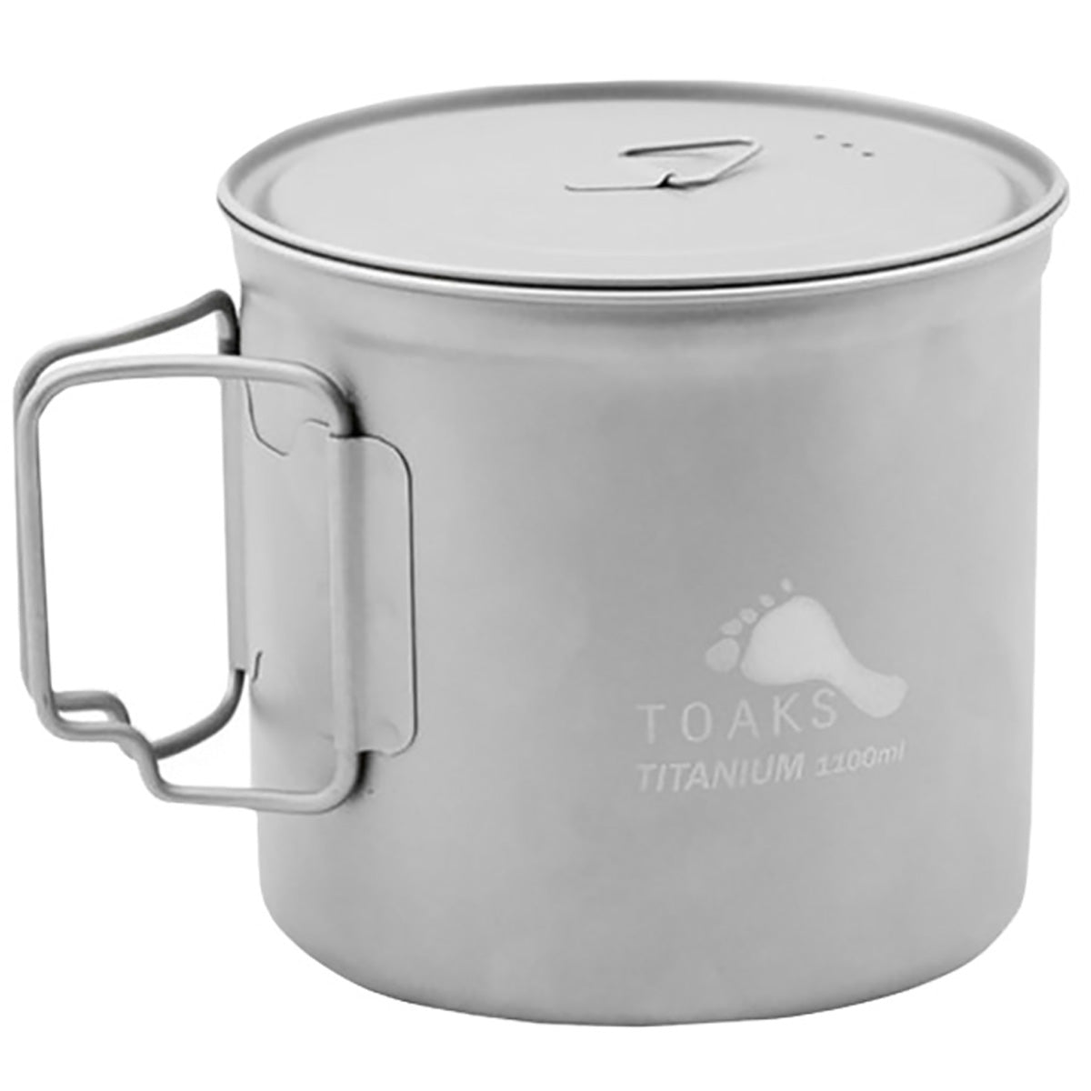 TOAKS Ultralight Titanium Camping Cook Pot with Foldable Handles and Lid - 1100ml - Forza Sports