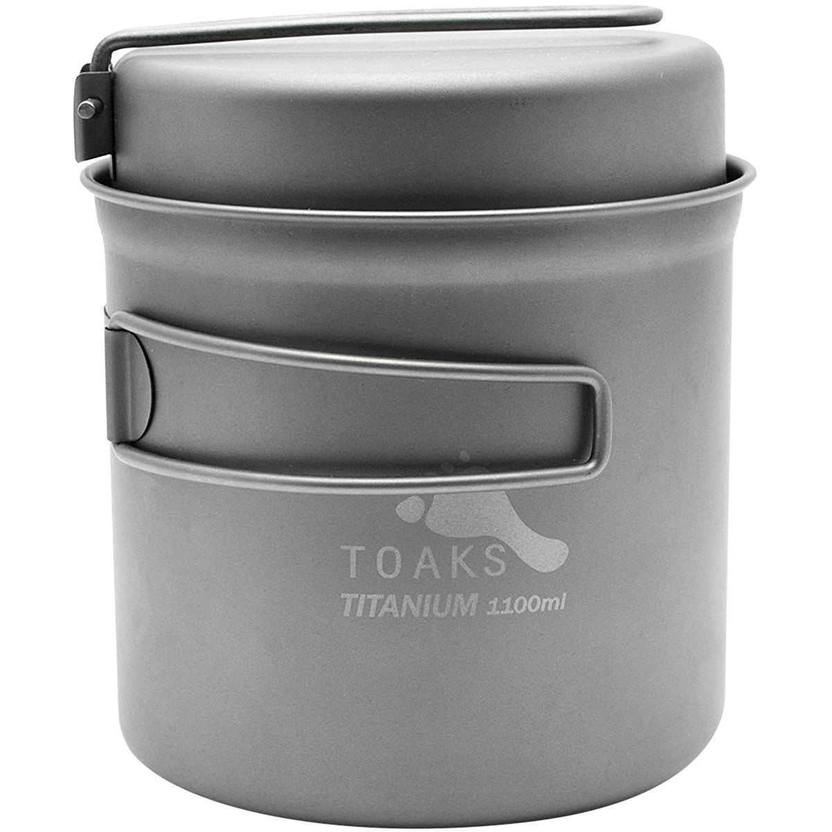 TOAKS Titanium Outdoor Camping Cook Pot with Pan and Foldable Handles - 1100ml - Forza Sports