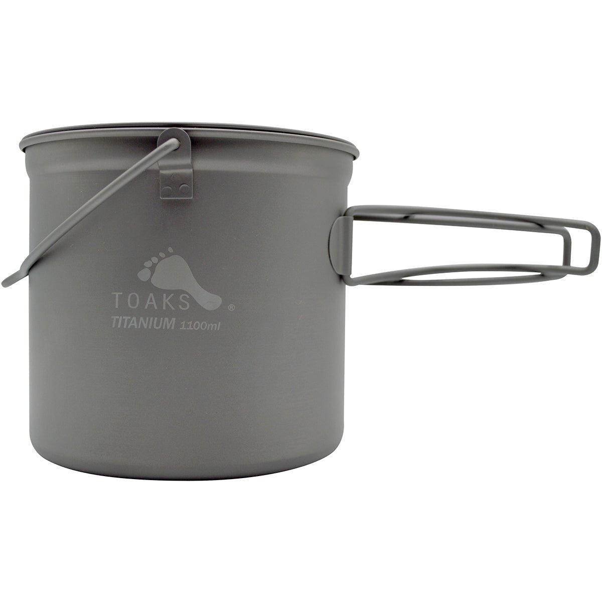 TOAKS 1100ml Titanium Camping Cooking Pot with Bail Handle and Lockable Lid - Forza Sports