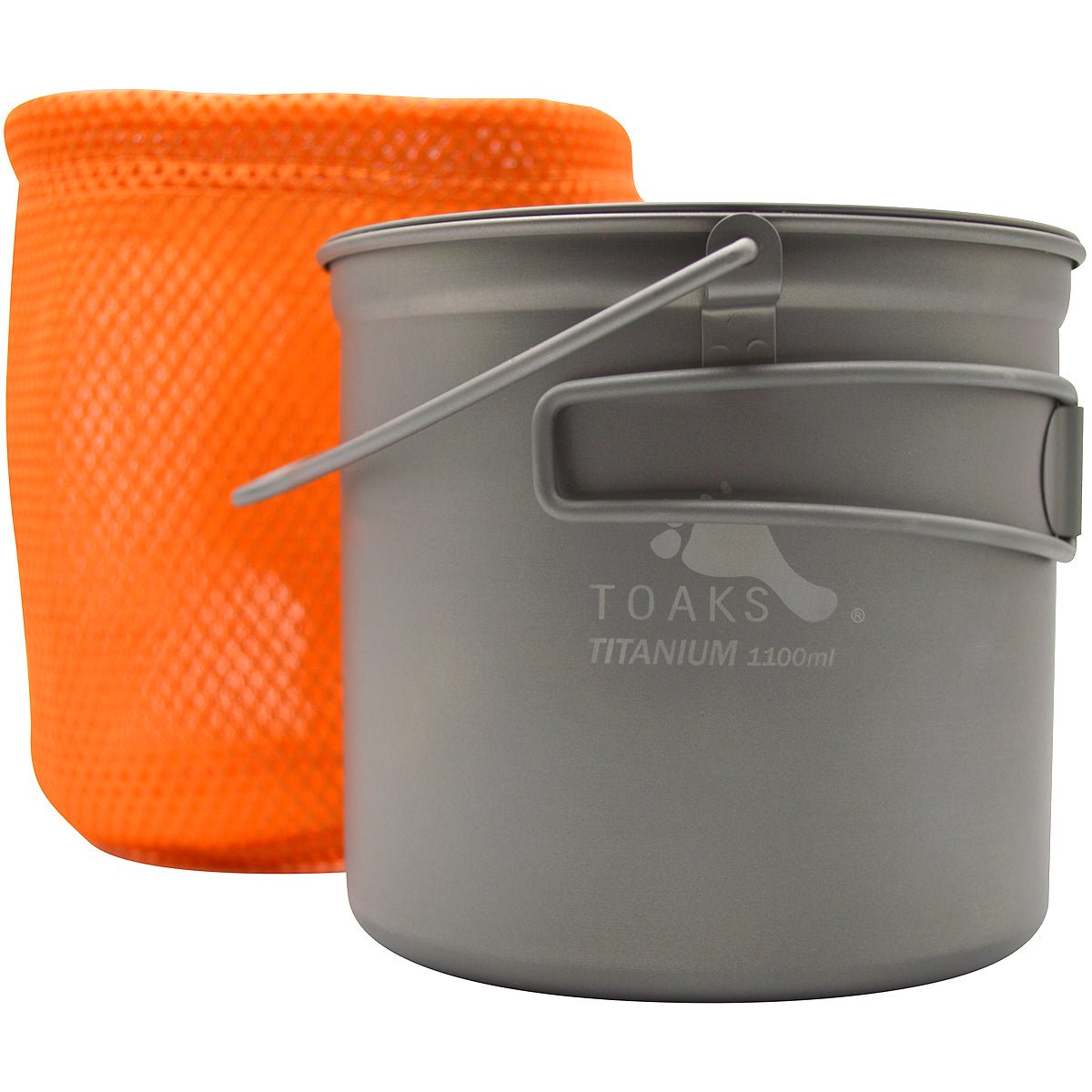 TOAKS 1100ml Titanium Camping Cooking Pot with Bail Handle and Lockable Lid - Forza Sports