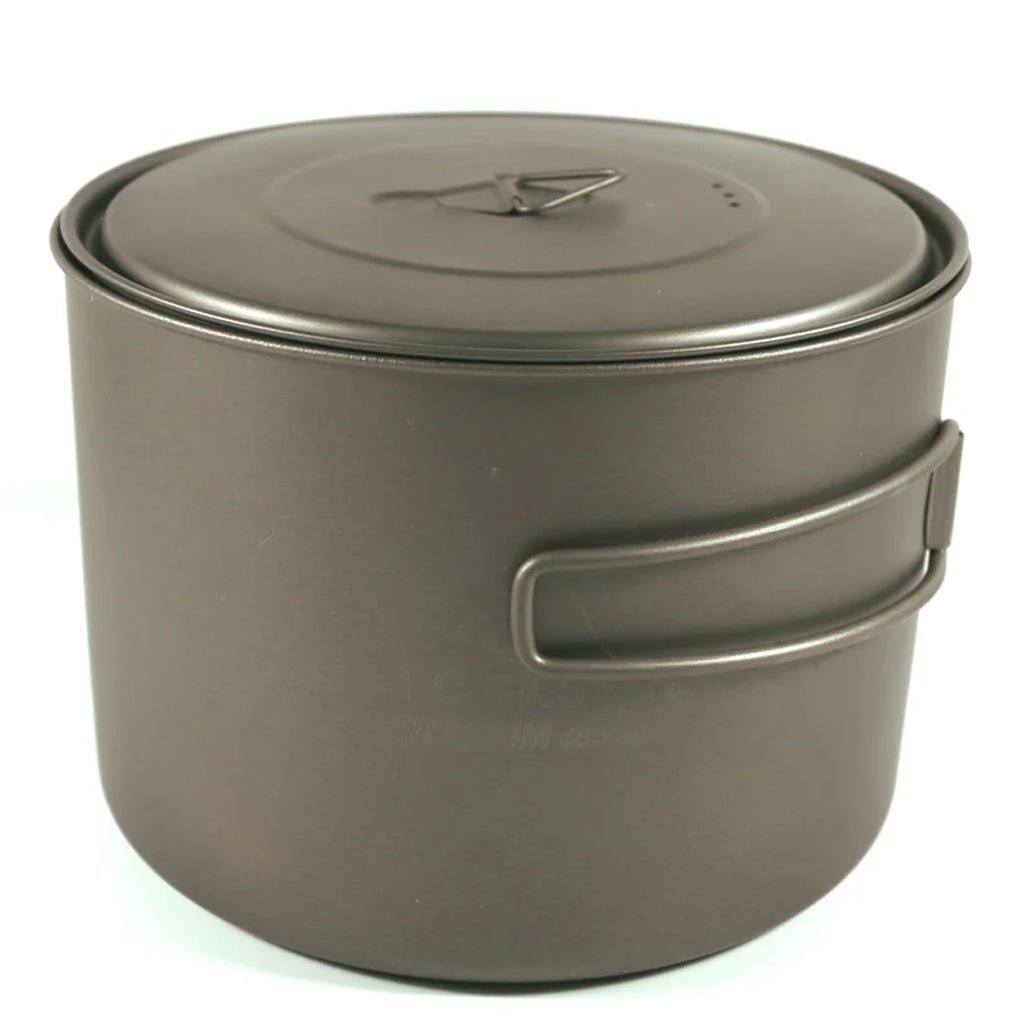 TOAKS 1600ml Ultralight Titanium Camping Cook Pot with Foldable Handles and Lid - Forza Sports