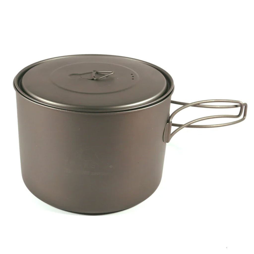 TOAKS 1600ml Ultralight Titanium Camping Cook Pot with Foldable Handles and Lid - Forza Sports