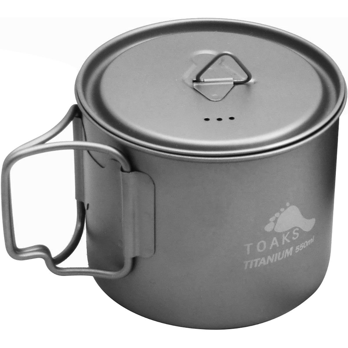 TOAKS 550ml Ultralight Titanium Camping Cooking Pot with Foldable Handles - Forza Sports