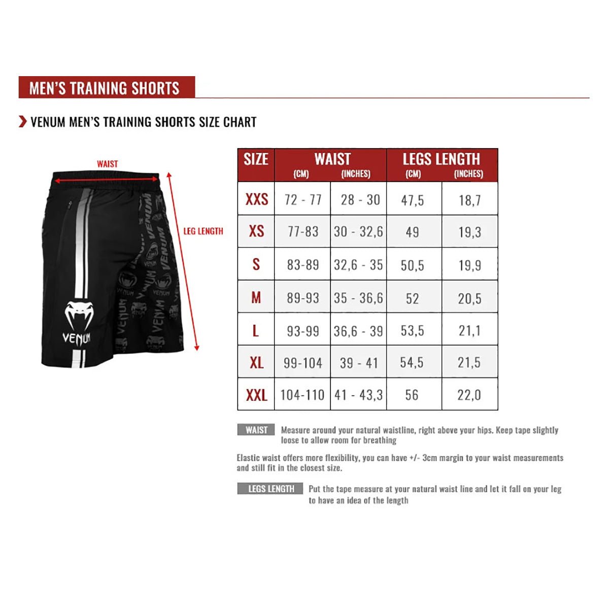 Venum Okinawa 2.0 Training Shorts - Black/White/Red - Forza Sports