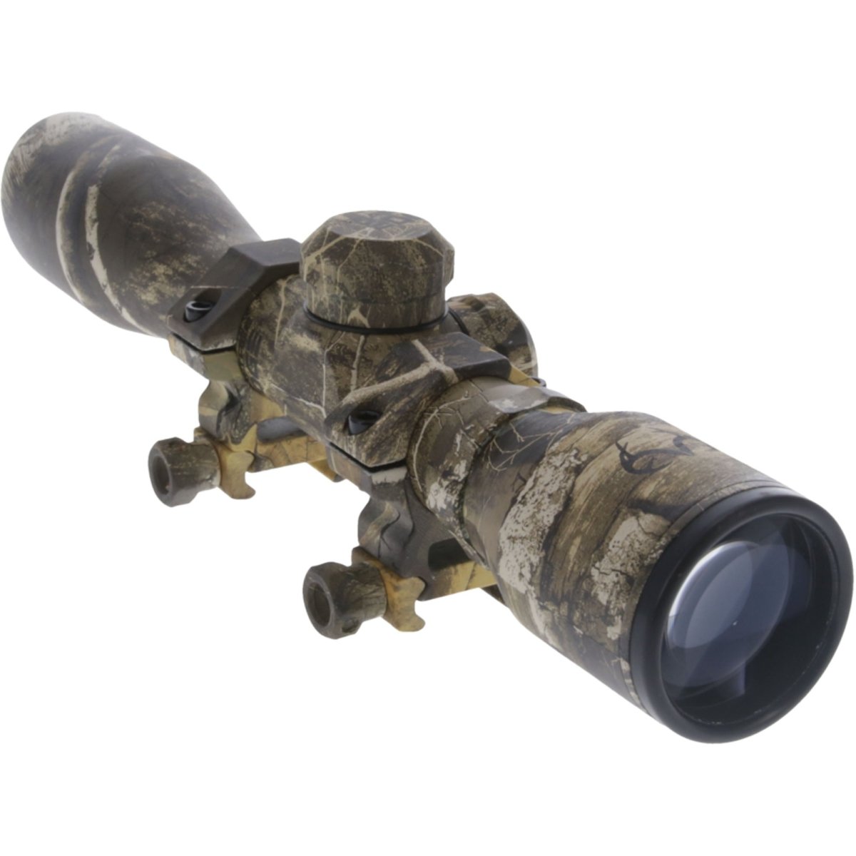 Truglo 4X32 Compact Shotgun Scope with Diamond Reticle and Weaver - Style Rings - Realtree Edge Camo - Forza Sports
