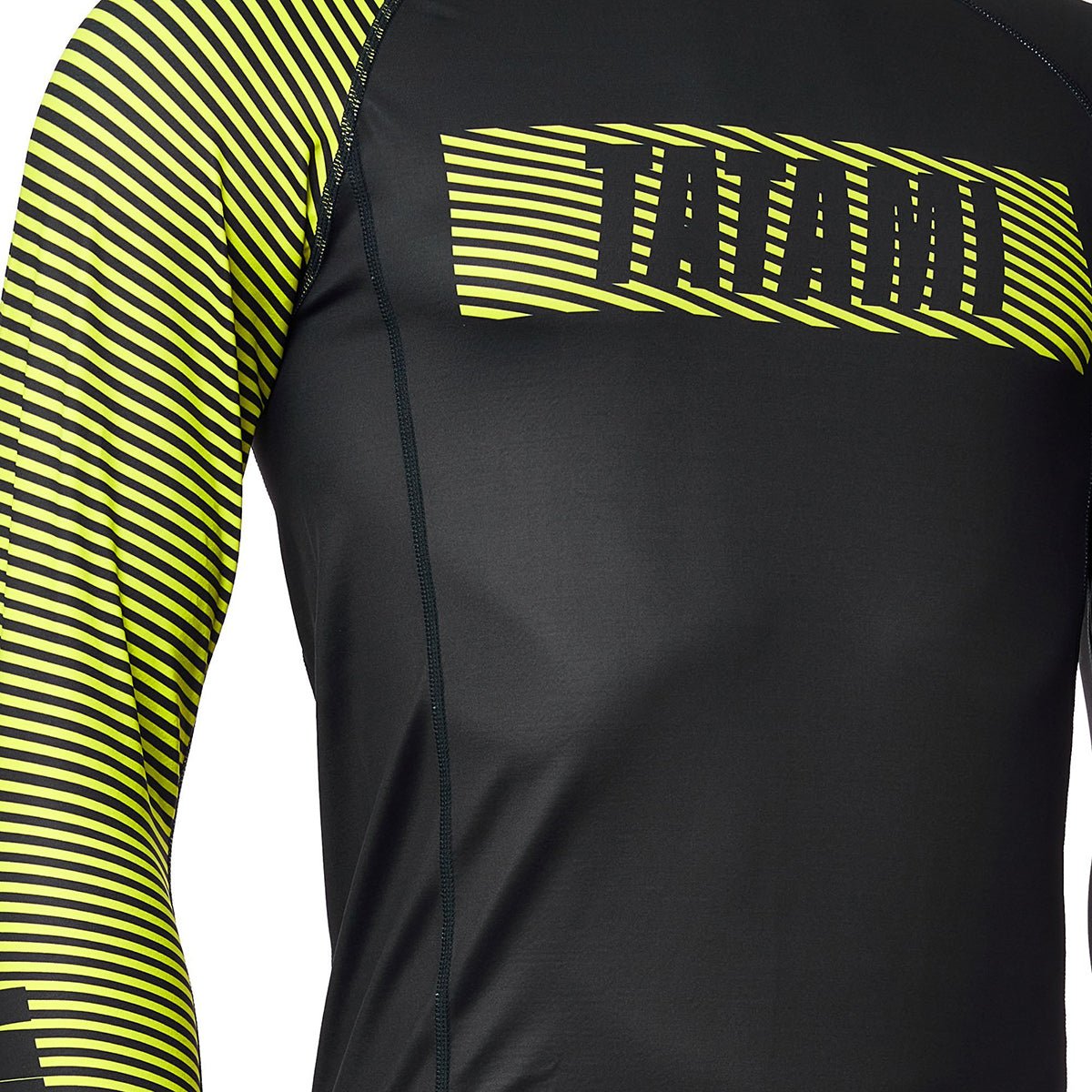 Tatami Fightwear Essential 3.0 Long Sleeve Rashguard - Black/Yellow - Forza Sports