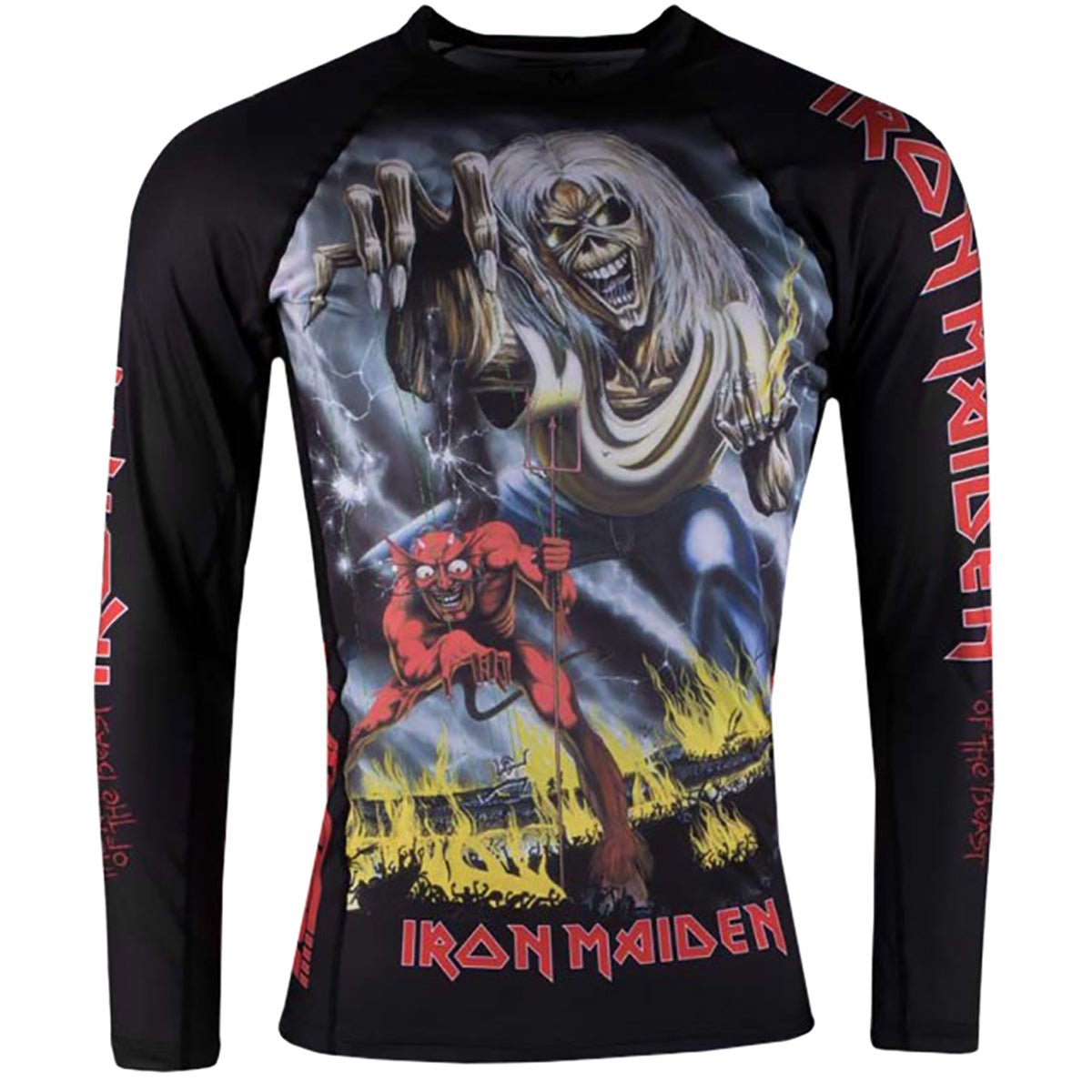 Tatami x Iron Maiden Kid's Number of the Beast Long Sleeve BJJ Rashguard - Black - Forza Sports