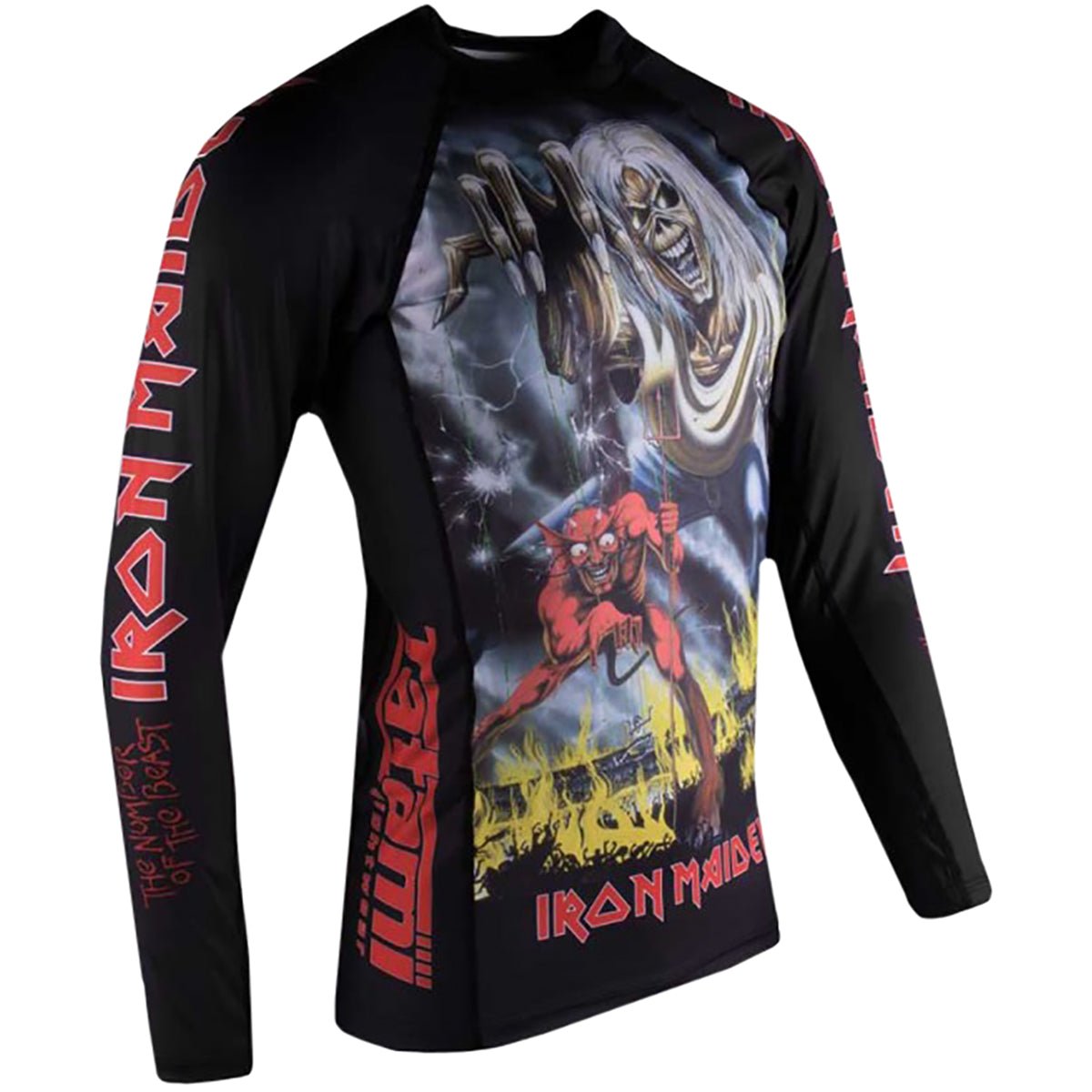 Tatami x Iron Maiden Kid's Number of the Beast Long Sleeve BJJ Rashguard - Black - Forza Sports