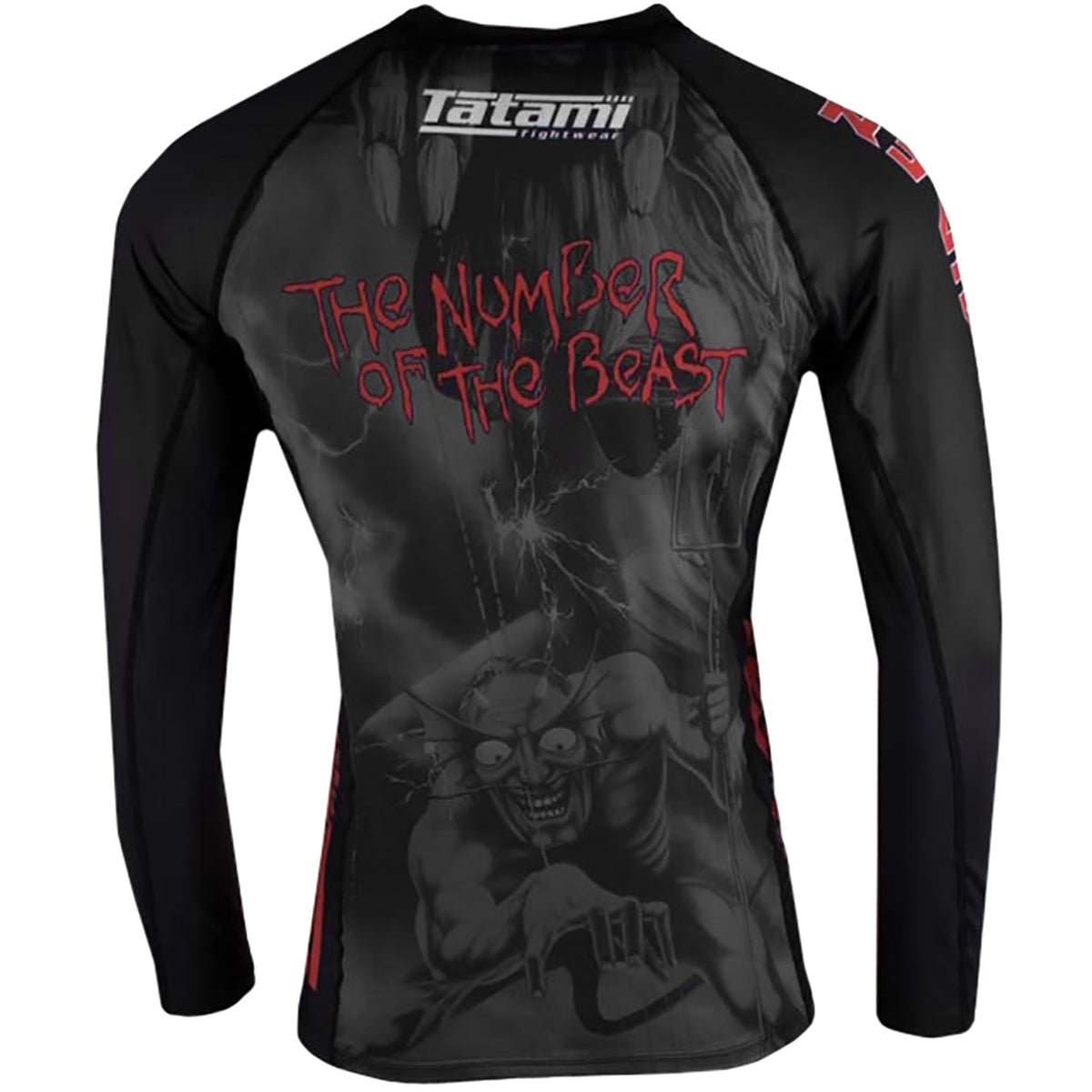 Tatami x Iron Maiden Kid's Number of the Beast Long Sleeve BJJ Rashguard - Black - Forza Sports