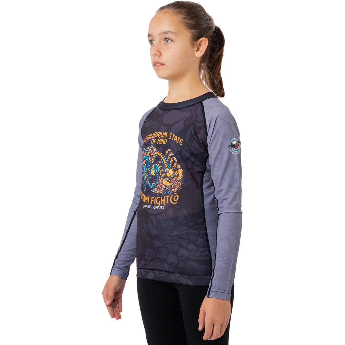 Tatami Fightwear Kids Equilibrium Eco Tech Recycled Long Sleeve Rashguard - Gray - Forza Sports