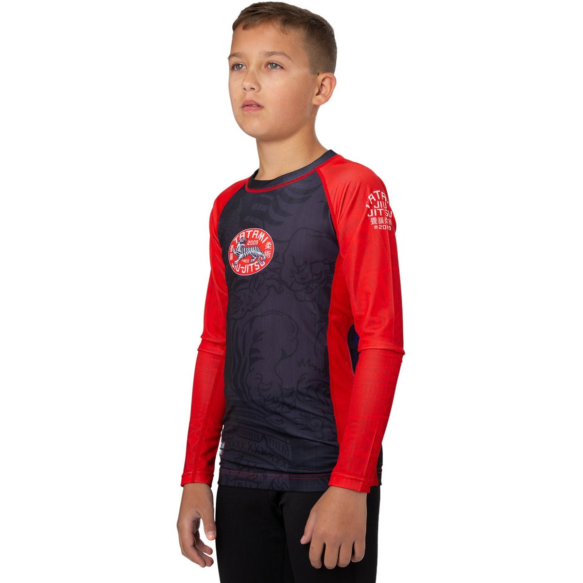 Tatami Fightwear Kid's Takedown Tiger Eco Tech Recycled Rashguard - Black - Forza Sports