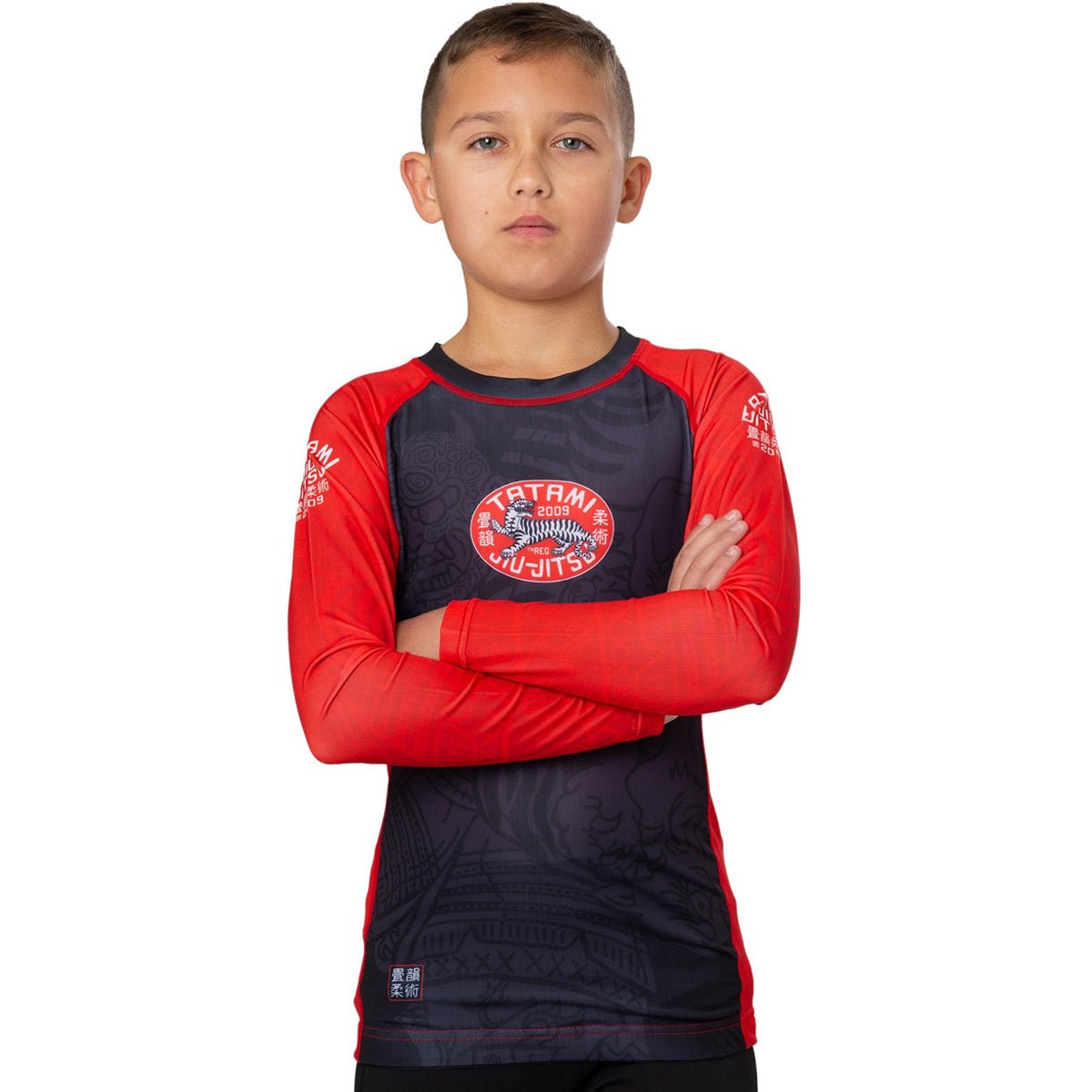 Tatami Fightwear Kid's Takedown Tiger Eco Tech Recycled Rashguard - Black - Forza Sports
