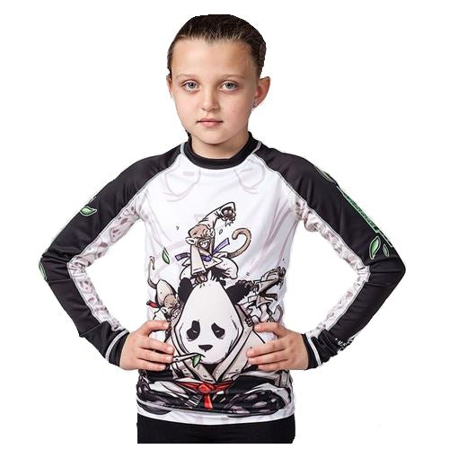 Tatami Fightwear Kids Gentle Panda Rashguard - White/Black - Forza Sports