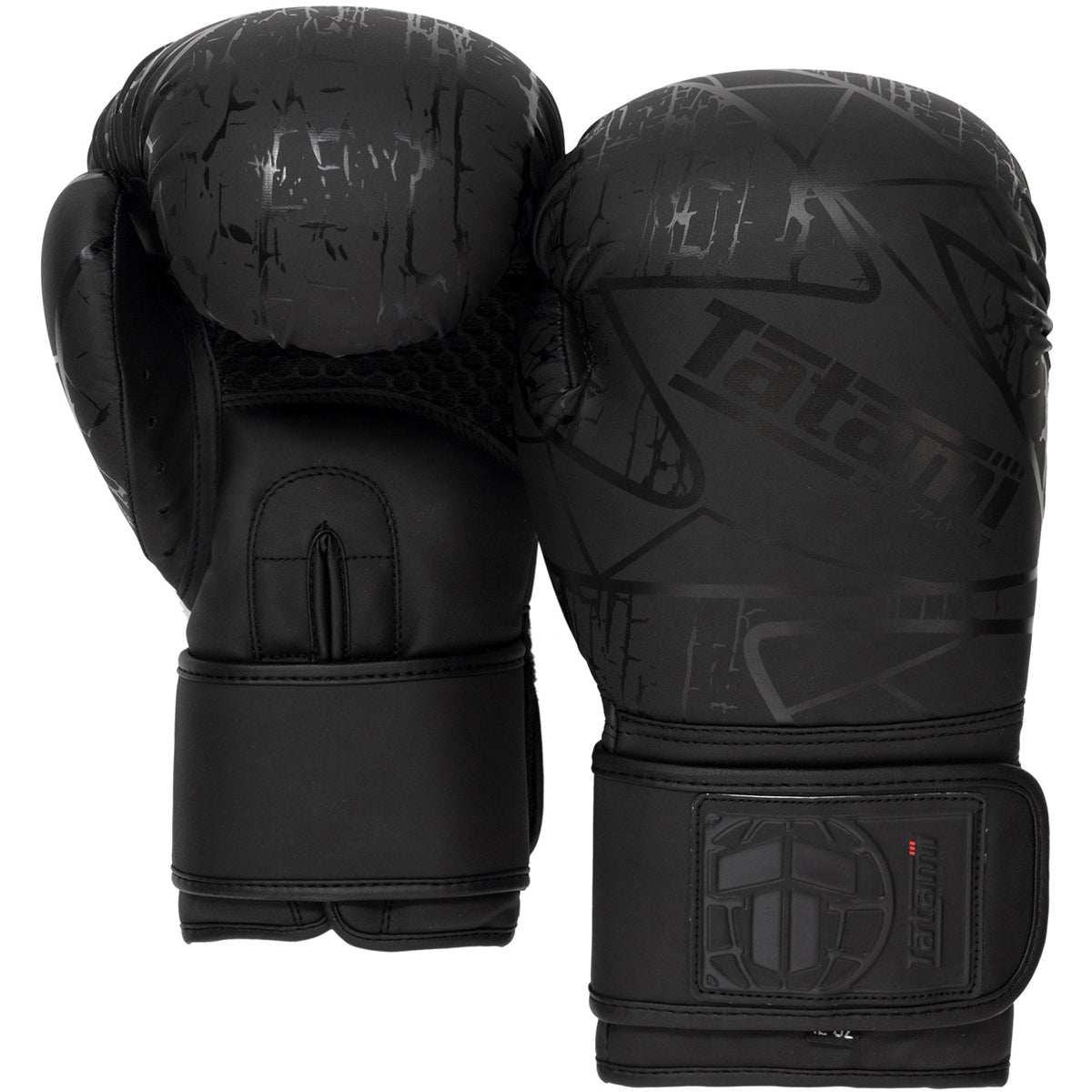 Tatami Fightwear Obsidian Hook and Loop Training Boxing Gloves - Black Tatami