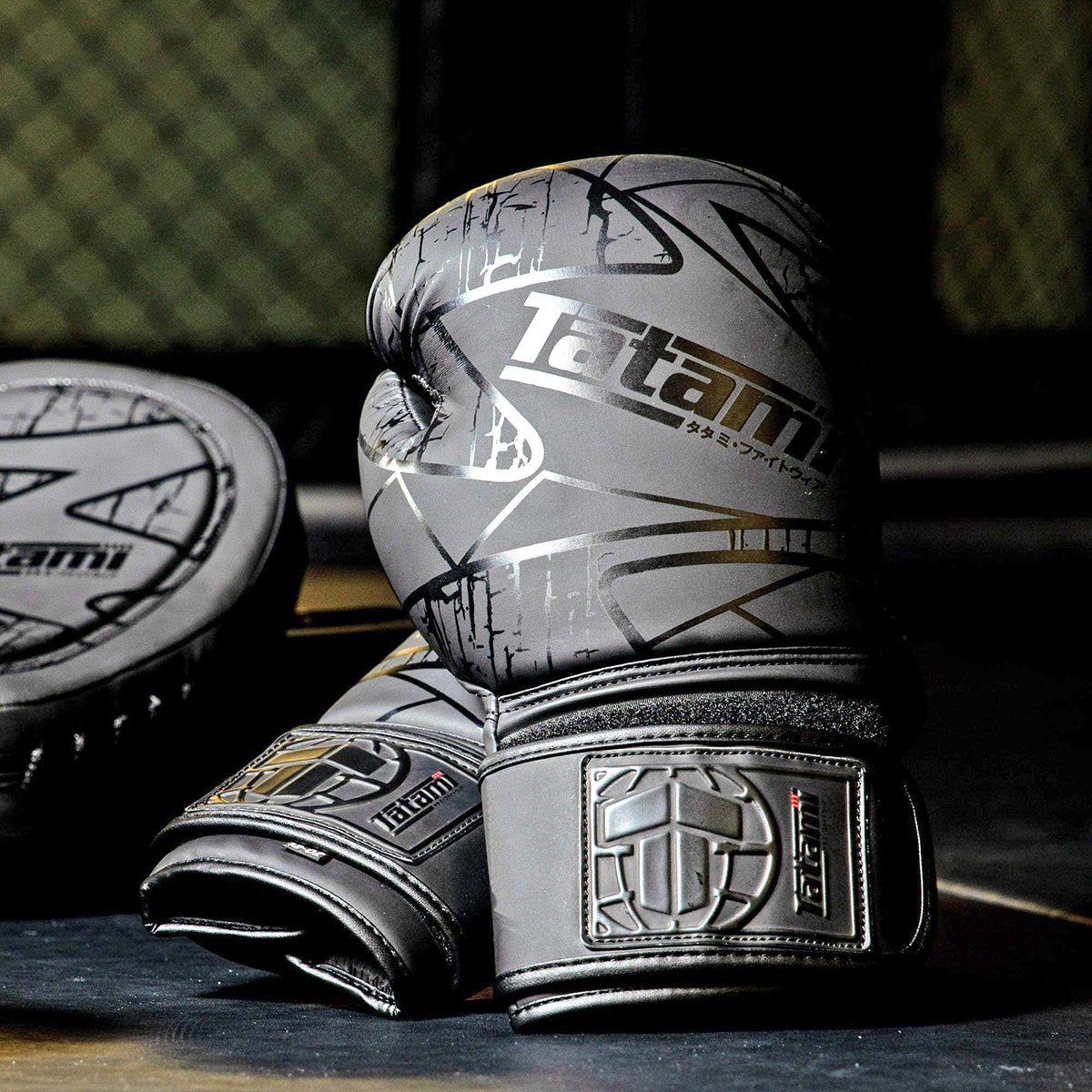 Tatami Fightwear Obsidian Hook and Loop Training Boxing Gloves - Black - Forza Sports