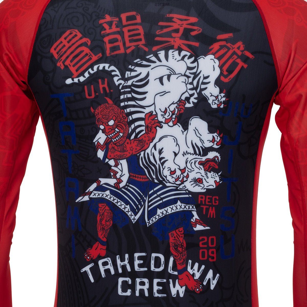 Tatami Fightwear Takedown Tiger Eco Tech Recycled Long Sleeve Rashguard - Black - Forza Sports