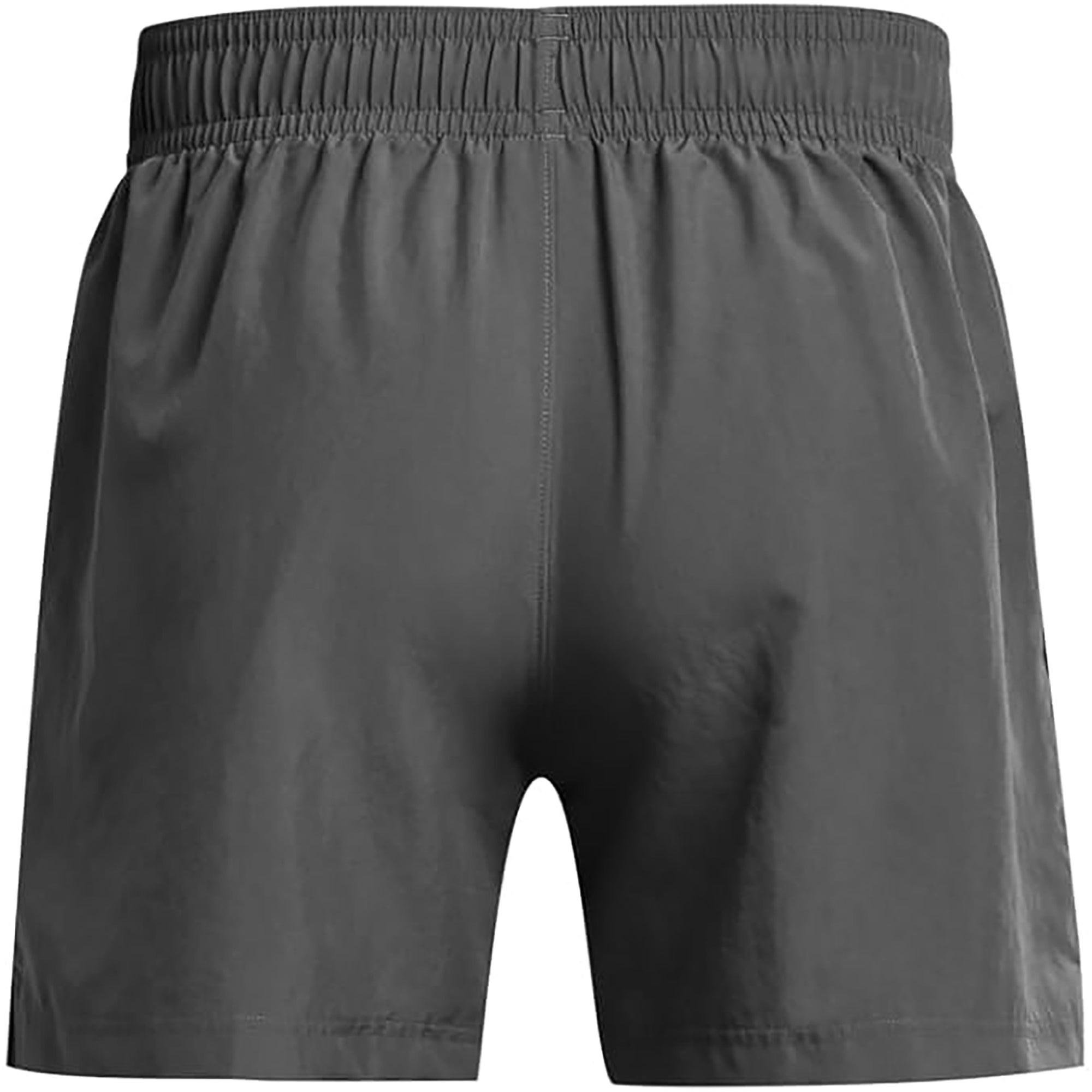 Gray woven shorts on a white background