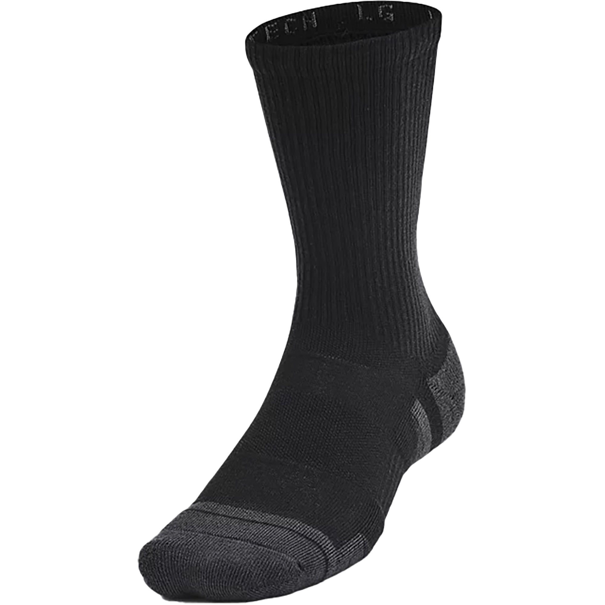 Black crew socks on a white background