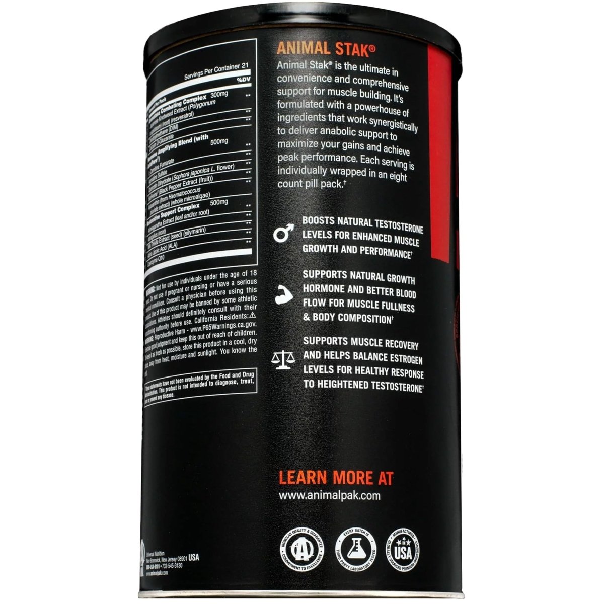 Universal Nutrition Animal Stak - 21 Packs - Non - hormonal Supplement - Forza Sports