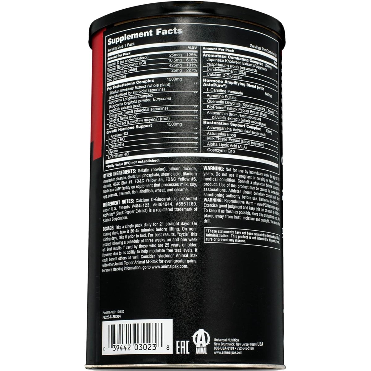 Universal Nutrition Animal Stak - 21 Packs - Non - hormonal Supplement - Forza Sports