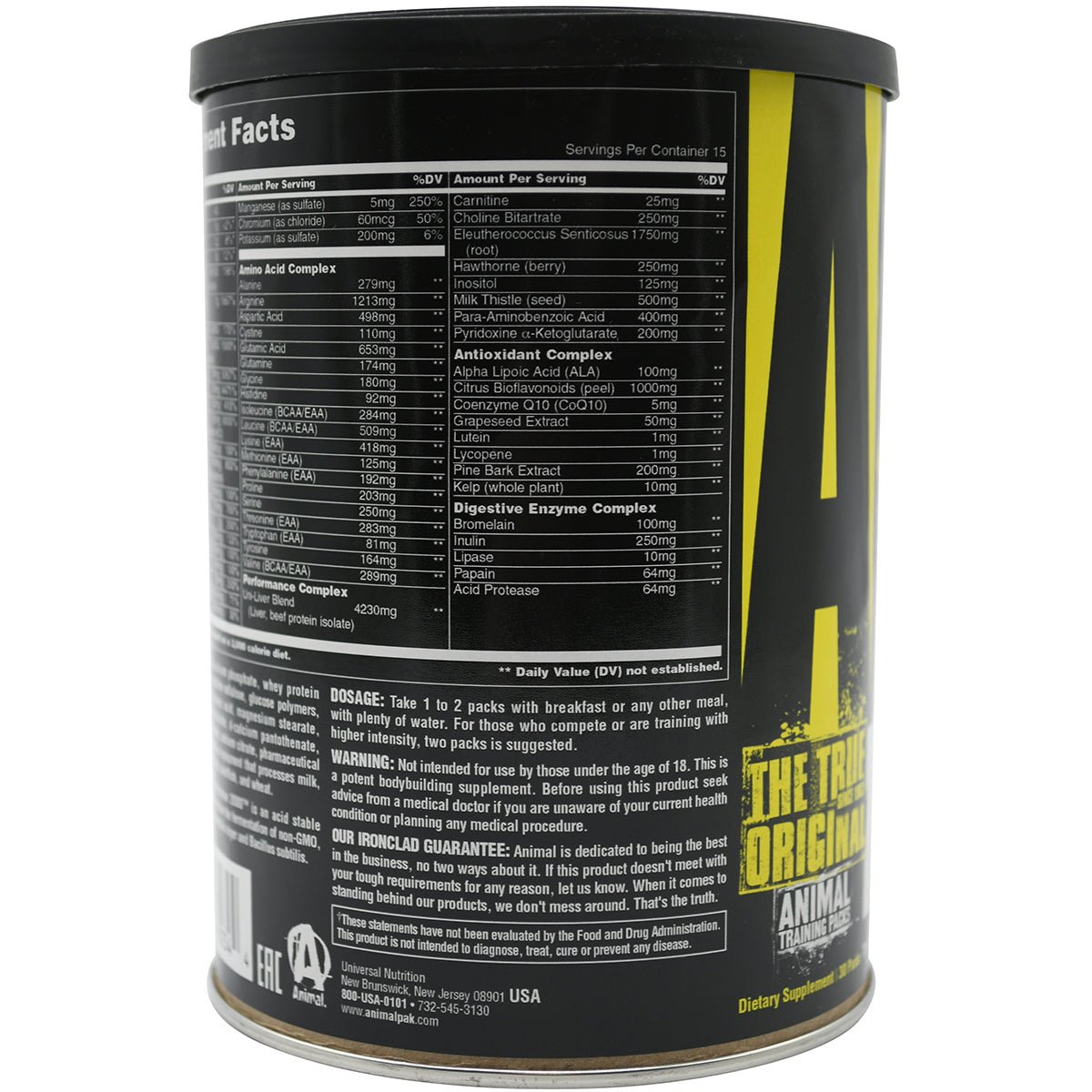 Universal Nutrition Animal Pak Dietary Supplement - 30 Packs - Forza Sports