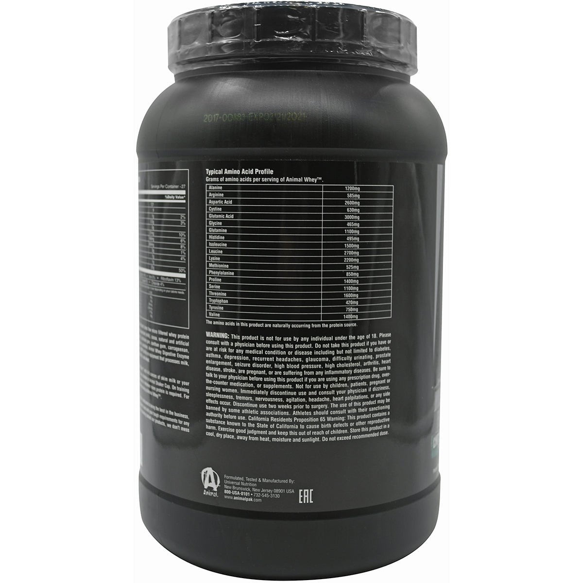 Universal Nutrition Animal Whey Dietary Supplement - About 27 Servings - Forza Sports
