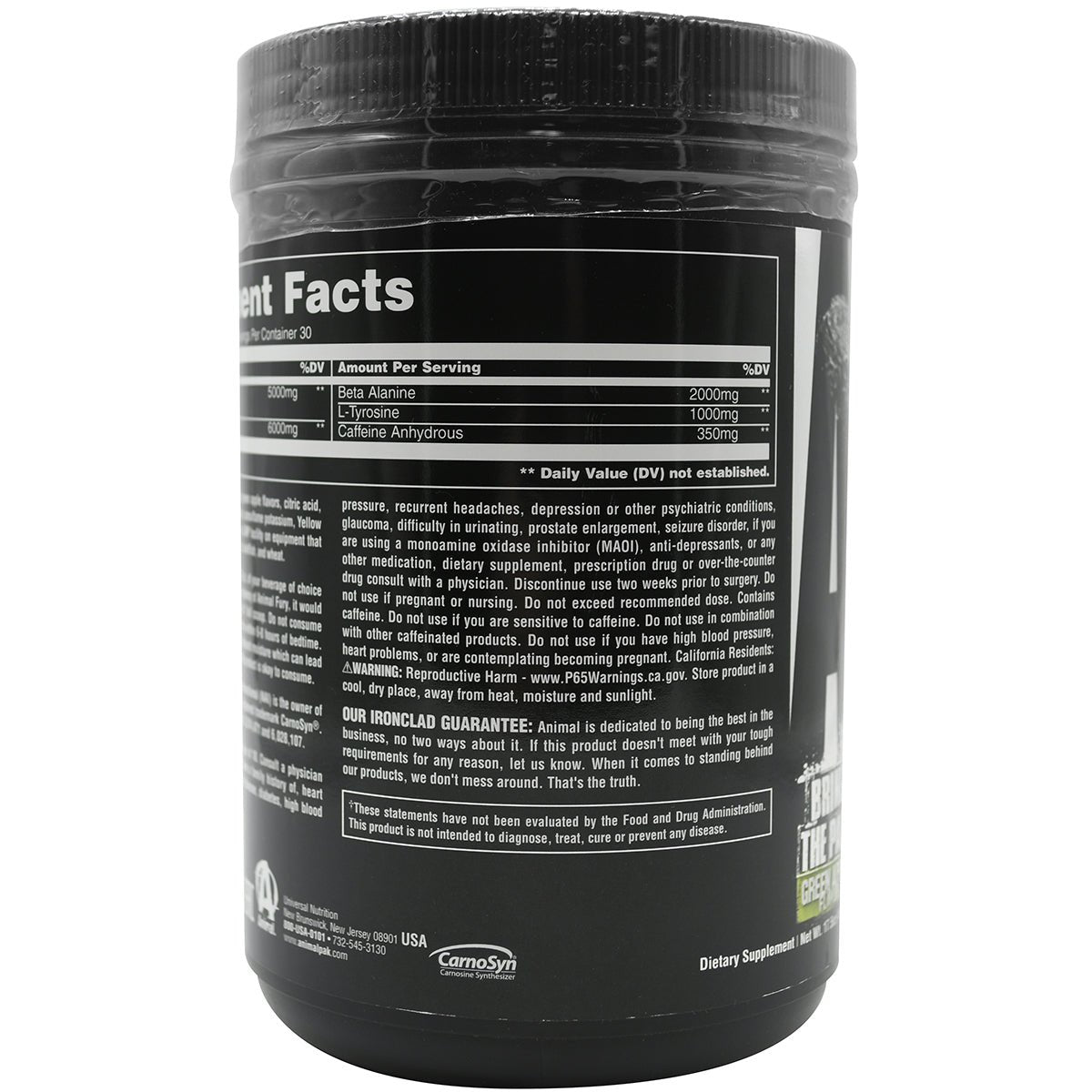 Universal Nutrition Animal Fury Dietary Supplement - 30 Servings - Forza Sports