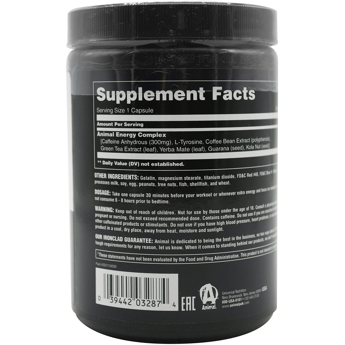 Universal Nutrition Animal Energy Dietary Supplement - 60 Capsules - Forza Sports