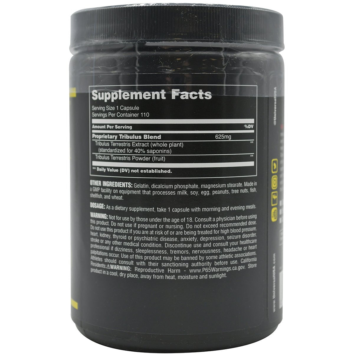 Universal Nutrition Tribulus Pro Dietary Supplement - 110 Capsule s - Forza Sports